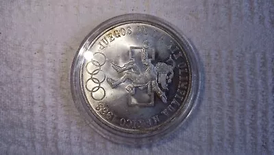 1968 Mexico Silver 25 Pesos Coin - Olympic Games - Good Condition • £14.99