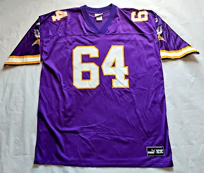 Vintage Randall McDaniel #64 Minnesota Vikings Puma Jersey - Size 2XL / XXL • $149.95