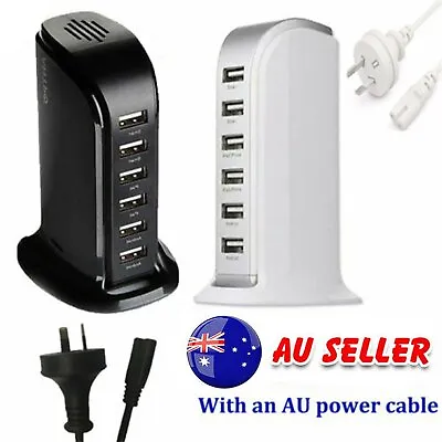 6 Port Charging Station USB Desktop Charger Rapid Tower Power Adapter Wall HUB~M • $17.55
