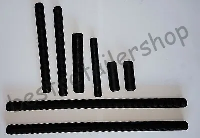 £7.99 • Buy Fully Threaded Bar STUD 300mm 100mm 150mm Long Metric Imperial Thread Auto Black