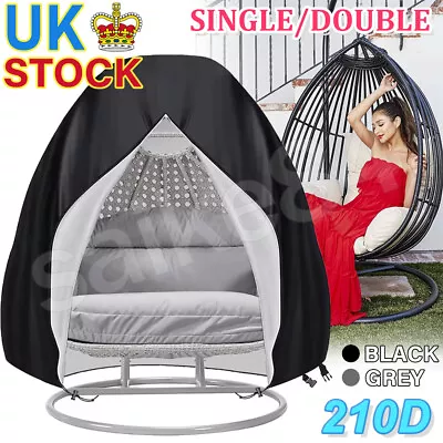 SINGLE DOUBLE Egg Chair Cover Hanging Swing Hammock Rattan Outdoor UV Waterproof • £15.98