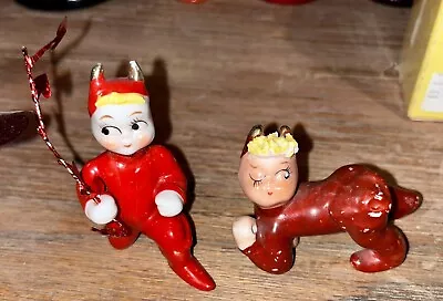 Pixie Red Devils Kneeling & Crawling Porcelain 2.5 Inch Figure Vintage • $19.99