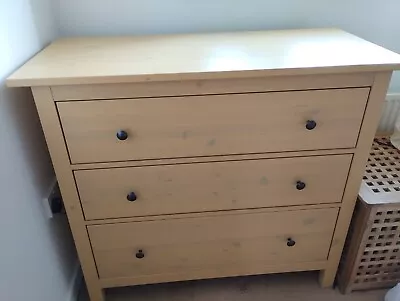 Solid Wooden Chest Of Drawers Hemnes IKEA W110cmxD51cmxH96cm Sandy Yellow • £1