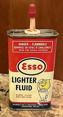 Vintage 4oz ESSO Lighter Fluid Oiler  Advertising Can Gas & Oil Used • $29.95