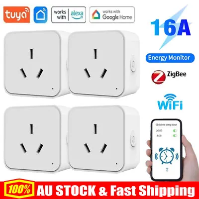 Tuya WiFi/Zigbee 16A Smart AU Socket Plug Voice Control For Alexa Google Home • $17.57