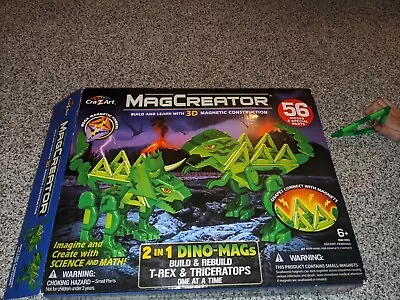 MagCreator 2-in-1 DINOS Mags - 3D MAGNETIC CONSTRUCTION - 56 Pieces - Used Once • $15