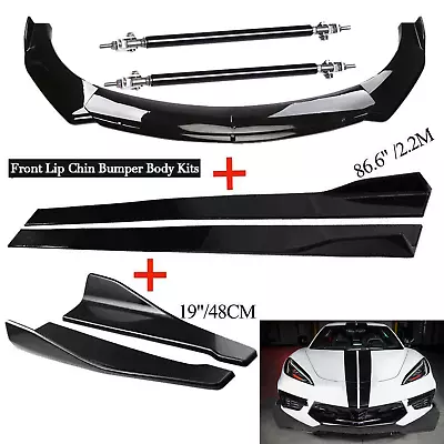 Front Rear Bumper Lip Spoiler Body Kit Splitter Side Skirt Extension  For Chevy • $99.99