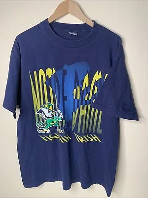 Vintage Notre Dame Irish Shirt Mens Sz XL College Football Logo Art Tee 90s • $29.99