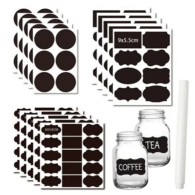 £4.12 • Buy Chalk Labels With Pen Set Blackboard Chalkboard Label For Spice Jam Jar Stickers