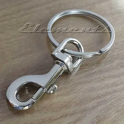 Heavy Hipster Key Ring Jailers Swivel Clasp Nickel Plated Large Split Ring BM091 • £10.99