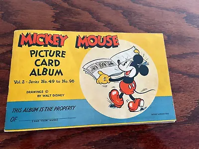 VERY RARE VINTAGE ORIGINAL 1935 Mickey Mouse Gum Card Type II PICTURE CARD ALBUM • $229