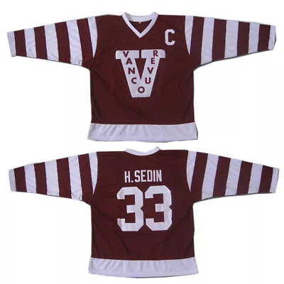 Throwback Henrik Sedin #33 Vancouver Hockey Jersey Red Stitched Custom Name • $55