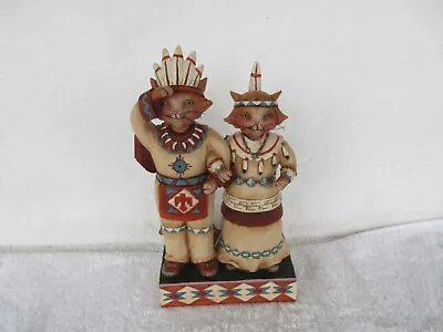 LOVELY~~Jim Shore Tribal Tails Indian Cat Couple Thanksgiving #4022908 • $58.88