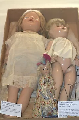 VINTAGE DOLL LOT (DREAM WORLD MARIE ANTOINETTE PRINCESS ELIZABETH) 1930-1950s • $49.99