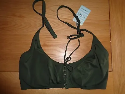 £4.99 • Buy Khaki Green, Size 36d Bikini Top By Pour Moi *new*