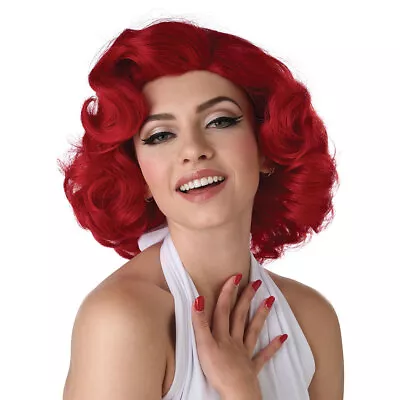 Red Hollywood Glamour Starlet Adult Wig • $13.47