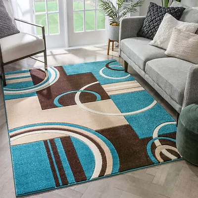 Modern Geometric Large Area Rugs Living Room Bedroom Floor Rug Hand Carved Rugs • $59.88