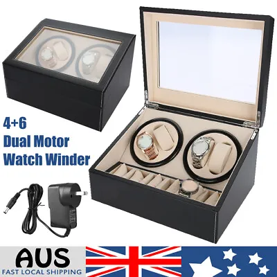 4+6 Watch Winder Automatic Rotation Leather Storage Watch Display Box Case Holde • $70.58