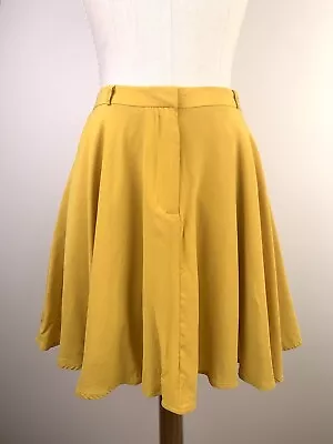 ZIMMERMANN Size 2 (12 AU) Mini Skirt 100% Silk Goldenrod Yellow A-line Flare • $49