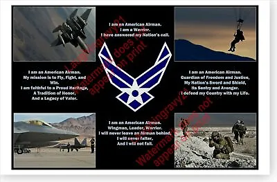 United States Air Force The Airman's Creed 2012 Poster • $14.49