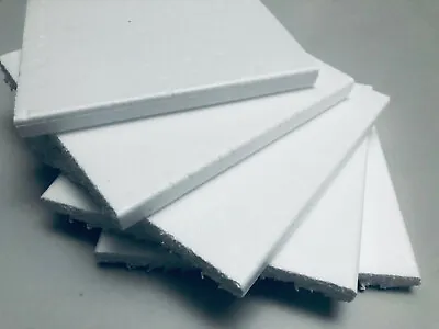 Polystyrene White Sheets Foam Packing Grade Protection Light Art Craft 24x24x2cm • £5.90