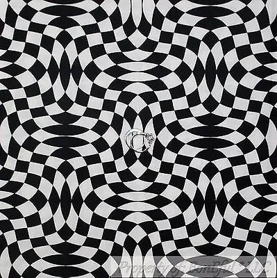 BonEful Fabric FQ Cotton Quilt B&W Black White Wavy Check Race Car Flag Print US • $5.51