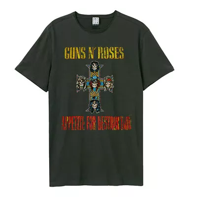 Guns N Roses Appetite For Destruction Amplified Vintage Charcoal T Shirt • £22.01