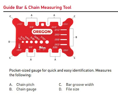 Oregon Saw Chain File Measuring Tool Pitch Gauge For All Chain Saws • $2.99