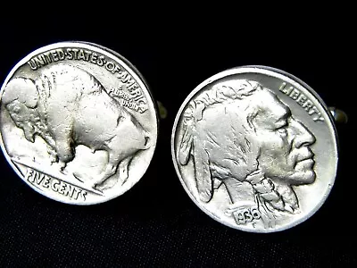 Cuff Links 1936 Buffalo Indian Nickel Coin Nice Gift For Buffalo Bison Fans • $39.90