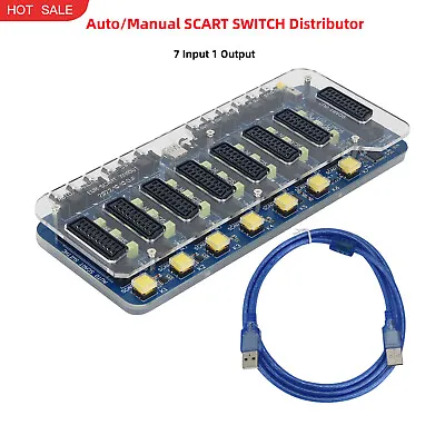 £97.10 • Buy Acrylic Case Auto/Manual SCART SWITCH Distributor Converter 7 In 1 Out Divider