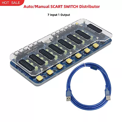 £97.10 • Buy Acrylic Case Auto/Manual SCART SWITCH Distributor Converter 7 In 1 Out Divider