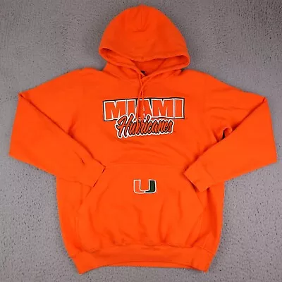 Miami Hurricanes Sweatshirt Mens Small Orange NCAA Football Pullover Hoodie* • $18.95