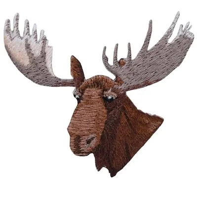 Moose Applique Patch - Antlers Animal Badge 2.75  (Iron On) • $3.09