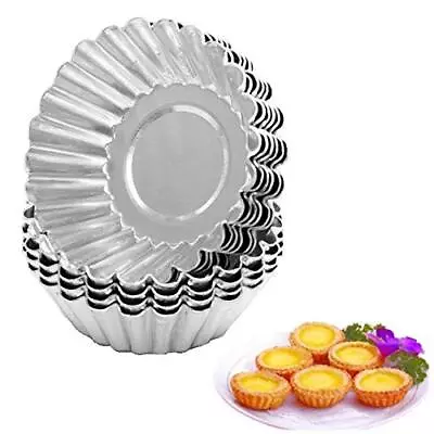 10 Pcs Stainless Steel Mini Tart/Pie Pans Reusable Tartlet Cupcake Baking Mol... • $16.15