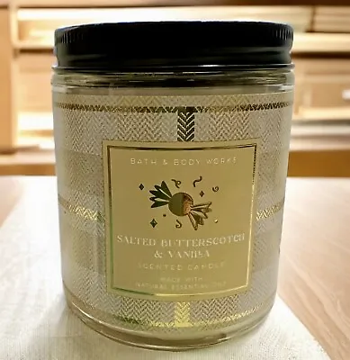 Bath & Body Works SALTED BUTTERSCOTCH & VANILLA Scented Candle Single Wick 7oz • $14