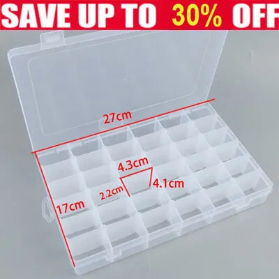 £7.79 • Buy Storage Box Hard Plastic Adjustable Compartment Slot Plastic Craft Organizer UK