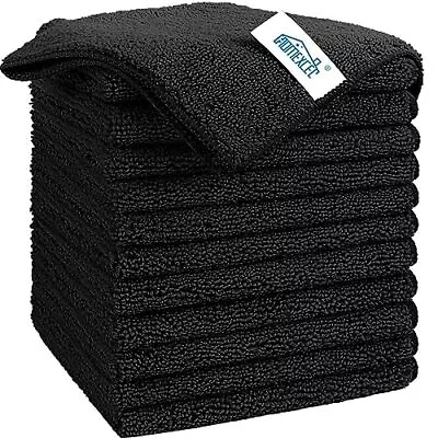 HOMEXCEL Microfiber Cleaning Cloth Black 12 Pack Premium Microfiber Towels Fo... • $13.56