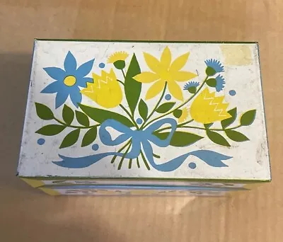 Vintage Syndicate Mfg Co Tin Recipe Card Box Floral Pattern • $10