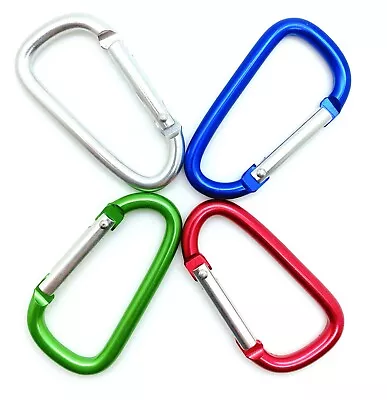 Pack 250 - 2.25  ALUMINUM CARABINER CLIP KEY CHAIN SPRING BELT CLIP D ROUND EDGE • $58.25