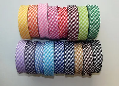 £0.99 • Buy Clearance! Gingham Bias Binding Tape Polycotton 25mm Wide Sold Per Metre