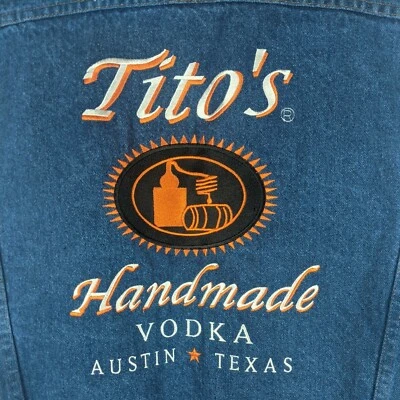 $40.32 • Buy Titos Vodka Jean Vest Mens Large USA Denim