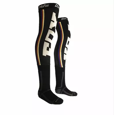 Fox Adults Knee-Brace Socks Black MX Motocross Enduro Size Large UK 9-12 • $39.83