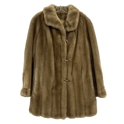 Vintage Dewbrowsky & Perlbinder Tissavel Faux Fur Coat 14 Mid Length Union Made • $99.98