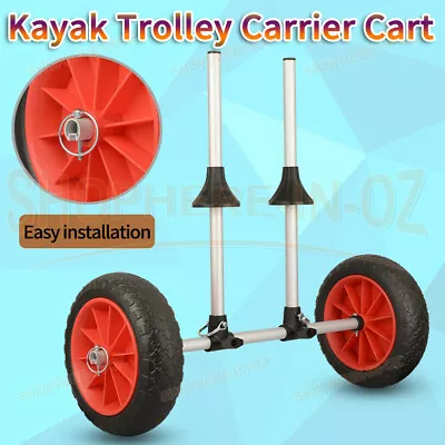 $48.89 • Buy Adjutable Kayak Canoe Trolley Aluminium Wheel Cart Carrier Ski Boat 100kg AU