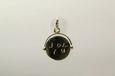 14K Yellow Gold Vintage  I Love You  Spinner Charm Pendant 2 Grams (PEN9511) • $199