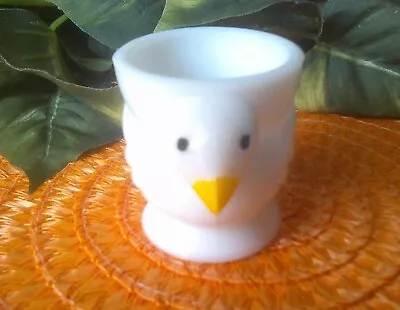 Vtg Opalex Milk Glass Egg Cup Holder Chick Bird Duck Yellow Beak Made In France • $0.99