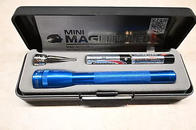 Mini Maglite LED Flashlight 2AAA W/Battery NIB BLUE 100 Lumens Pocket Clip • $25