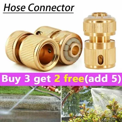 1/2  Garden Brass Hose Connector Watering Tap Adaptor Water Pipe Fitting-Tool UK • £3.49