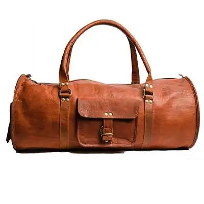 $55.10 • Buy Large  Travel Bag Genuine Vintage Leather Duffel Weekend Gym Overnight