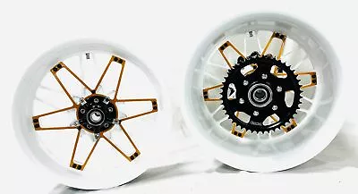 Gsxr Stock Size White & Custom Gold  Atomic  Wheels 01-08 Suzuki Gsxr 1000 • $4599.99